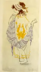 Costume for Myrrine and Costume for Kleonike, from Lysestage lithographs in colour, framed signed and titled 83 x 46cm by Bjørn Wiinblad, print (other), sold Oct 2015