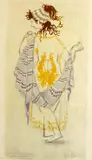 Costume for Myrrine and Costume for Kleonike, from Lysestage lithographs in colour, framed signed and titled 83 x 46cm by Bjørn Wiinblad, print (other), sold Oct 2015