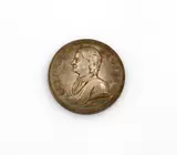 Silver Memorial medal by Isaac Newton, sculpture, sold Jul 2015
