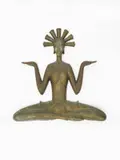 Attributed a patinated metal plaque of a buddhistic figure seated in by Dora Gordine, sculpture, sold Jun 2015