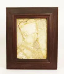 Father William Purton, 1892 plaster panel, framed signed and dated in the cast 47 x 35cm by George Frampton, bronze, offered Jun 2015