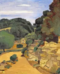 Paysage de Provence, c.1925 Signed Oil on canvas 60.5 x 49.5cm Provenance: Theo Waddington Fine Art, London Christie’s, New York, 8th November 1995, lot 255 by André Derain, Oil on canvas, sold Jun 2015