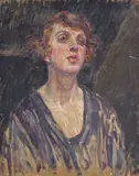 Portrait of the artist’s sister J by Gladys D. Davison, Oil on canvas, unframed, sold Jun 2015