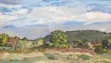 Il paysage au grand chêne Signed and dated 83 Oil on canvas 27 x 46cm ++Good condition by Robert Mendoze, Oil on canvas, sold Jun 2015