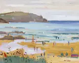 Porthmeor Beach, St by Eric Ward, Oil on board, sold Jun 2015