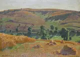Cattle in a summer landscape Signed Oil on canvas 56 x 75cm ++Varnish a little yellowed, good condition by Hans Richard von Volkmann, Oil on canvas, offered Jun 2015