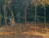 Jardin de Tuileries  Signed and dated 1922 Oil by Alexander Jamieson, 1922, Oil on board, sold Jun 2015