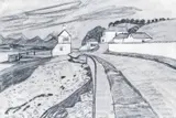 A coastal road Signed, also inscribed with artist’s notes Pencil 36.5 x 55.5cm ++Good condition by Brian Bradshaw, Pencil, sold Jun 2015