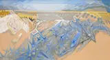 Blue thistle near Corinth Signed and dated 1965 Oil by Oliver Heywood, 1965, Oil on canvas, sold Jun 2015