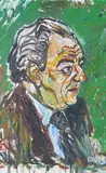 Portrait of Rupert Davies Signed Oil on canvas 76 x 50.5cm ++Good condition by John Bratby, Oil on canvas, sold Jun 2015