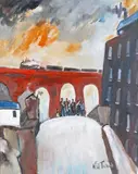 The Co-op Band, Stockport Signed Oil on canvasboard 51 x 40.5cm ++Good condition by William Ralph Turner, Oil on canvasboard, sold Jun 2015