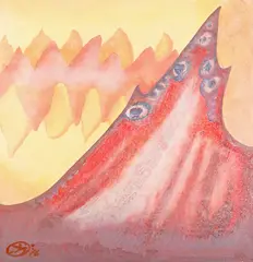 Waves Signed with a monogram and dated ‘76 Enamel on board 61 x 58cm Provenance: Newlyn Art Gallery ++Good condition by Ithell Colquhoun, oil, sold Jun 2015