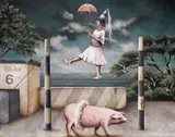 Matilda Parasols over Her Serene Highness Signed and inscribed with by Tyson Grumm, Acrylic on panel, sold Jun 2015