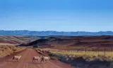 Sheep in the Karoo Signed Oil on paper 34.5 x 57cm by Christopher Haskins, Oil on paper, offered Jun 2015