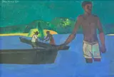 Fisher boys Signed and dated 1951 Oil on board 26 x 40cm Provenance: The Lefevre Gallery Sotheby’s Modern British, 5th July 1972, No by John Minton, 1951, Oil on board, sold Jun 2015