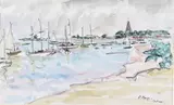 AMENDED - Bosham Signed and titled by Paul Maze, Watercolour with pencil, sold Jun 2015