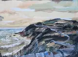 The Atlantic Coast, Cornwall Watercolour and bodycolour on cream paper 40 x 56cm ++Good condition by Rowland Suddaby, Watercolour and bodycolour on cream paper, sold Jun 2015