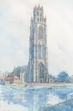 The Boston Stump, St Botolph’s, Boston, Lincolnshire Signed Pen by William Ratcliffe, Pen, ink and watercolour, sold Jun 2015