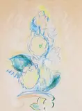 Still life of dahlias Thought to be by Matthew Smith, drawing, sold Jun 2015