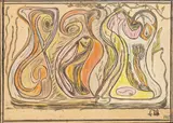 Abstract drawings 10, most signed with initials, some titled, some dated from the 1960’s and 1980s Various media including crayon by Tessa Walsh, pastel, offered Jun 2015