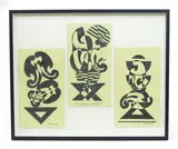 A collection of black and white pattern designs on paper by Edward Rogers, print (other), sold Apr 2015