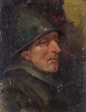 The Warder Signed and titled verso Oil by William Hilton, Oil on panel, sold Mar 2015