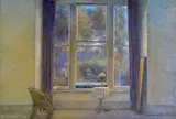 The Window, 1988/89 Signed with initials, also signed and titled verso Tempera on board 42.5 x 60.5cm; 16¾ x 23¾in Provenance: Fischer Fine Art, London, No by David Tindle, Tempera on board, sold Mar 2015