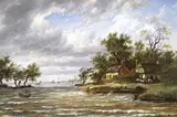 Cottages by the sea Signed and dated 1830 Oil on panel 23 x 32cm; 9 x 12½in by Patrick Nasmyth, 1830, Oil on panel, sold Mar 2015