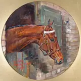 May Week Signed by William Wasdell Trickett, 1912, Oil on board, circular in a rectangular frame, offered Mar 2015
