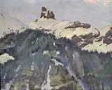 An Alpine Valley - Bright Morning Signed and dated 12 below by Benjamin Eastlake Leader, Oil on board, sold Mar 2015