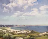 Beyond Studland Bay Signed Oil on canvas 51 x 61cm; 20 x 24in ++Good condition by Leslie Kent, Oil on canvas, offered Mar 2015