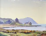 Dinas Head, Near Fishguard, Wales Signed Oil on board 35.5 x 45.5cm; 14 x 18in ++Good condition by Leslie Kent, Oil on board, offered Mar 2015