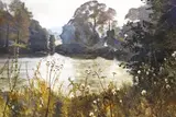 Autumn evening, Bretton Park Signed and dated 79 Oil on board 61 x 89cm; 24 x 35in by John Lacoux, Oil on board, offered Mar 2015