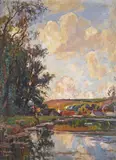 In the Roseworthy Valley near Camborne by Garstin Cox, Oil on board, sold Mar 2015