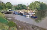 On the Thames towards Isleworth Signed, painted in 1973 Oil on board 20 x 30cm; 8 x 12in Provenance: The Rowley Gallery ++Good condition by P. L. Friedlander, 1973, Oil on board, offered Mar 2015