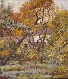 Autumnal wooded garden Signed Oil on canvas 45.5 x 39cm; 18 x 15¼in ++Unlined, good condition by Herman Bieling, Oil on canvas, offered Mar 2015