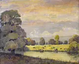 Cattle watering Signed Oil on canvasboard 40 by Henry A. Bailey, Oil on canvasboard, offered Mar 2015
