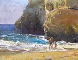 Testing the water by Mary Jackson, oil on board, sold Mar 2015