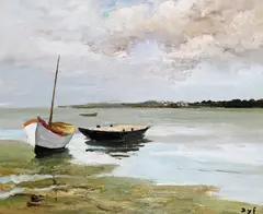 Marée basse in the Morbihan Signed Oil by Marcel Dyf, Oil on canvas, sold Mar 2015