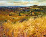 Blés en Provence Signed Oil by Marcel Dyf, Oil on canvas, sold Mar 2015