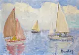 Sailing dinghies Signed Oil on board, unframed 17.5 x 25cm; 7 x 10in ++One or two chips to margins otherwise good condition by Ronald Ossory Dunlop, Oil on board, unframed, sold Mar 2015