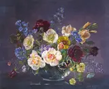 Still life of roses by Cecil Kennedy, Oil on canvas, offered Mar 2015