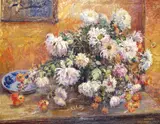 Still life of Chrysanthemums Signed Oil on canvas 90 x 116cm; 35½ x 45½in Provenance: The Nick Rocke collection by Edmond De Maertelaere, Oil on canvas, offered Mar 2015