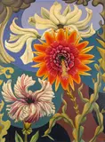 Exotic flowers Signed and dated 61 with a by John Selby-Bigge, Oil on board, sold Mar 2015