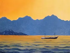 Cretan Dawn Signed with initials XB Oil on board 71 x 91cm; 28 x 36in Provenance: The New Art Centre, London, No by Christian Brett, Oil on board, sold Mar 2015