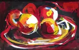 Still life of apples Signed, dated 1960 and titled Apples on backing board verso Oil on board 24 x 35.5cm; 9½ x 14in ++Good condition by David Smith, 1960, Oil on board, offered Mar 2015