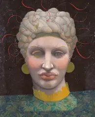 The Gorgon Signed and dated ‘86 also signed and titled verso Oil on canvas laid down on board 37 x 31cm; 14½ x 12¼in by Jane Lewis, Oil on canvas laid down on board, sold Mar 2015