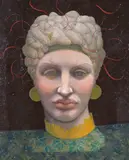 The Gorgon Signed and dated ‘86 also signed and titled verso Oil on canvas laid down on board 37 x 31cm; 14½ x 12¼in by Jane Lewis, Oil on canvas laid down on board, sold Mar 2015