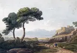 A distant view of Harlech Castle Signed J lower right Watercolour over pencil 15 x 21.5cm; 6 x 8½in ++Some light staining, mount-staining and foxing by John Varley O.W.S., Watercolour over pencil, sold Mar 2015
