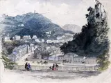 A view of Matlock Pen by Chambers Hall, Pen, ink and watercolour, offered Mar 2015